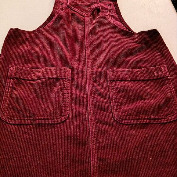 American Eagle Red Corduroy Overall Dress XS - Picture 8 of 10